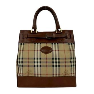 Burberry Pre-owned Handbags, female, Brown, Size: ONE SIZE Pre-owned Leather Tote Bag