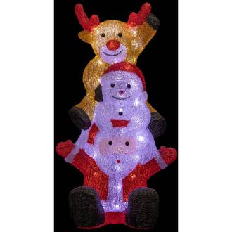 F&eacute;&eacute;ric Lights & Christmas F&eacute;&eacute;ric Lights And Christmas - Pap&aacute; Noel Y Mu&ntilde;eco De Nieve Iluminados Para Exterior H58cm 60 Led + Transformador - Feeric Lights & Christmas