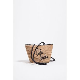 Bimba & Lola Small Raffia Basket Bag in Natural at Nordstrom