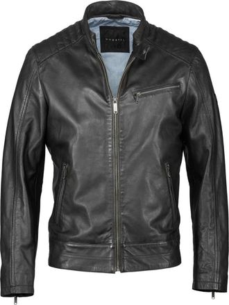 Bugatti Jassen, Heren, Zwart, L, Leren jas BUDomenico