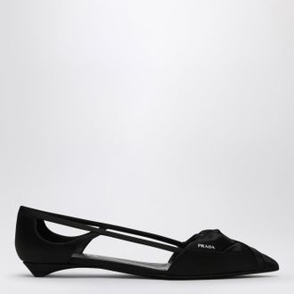 Prada Black satin ballerina with cut out