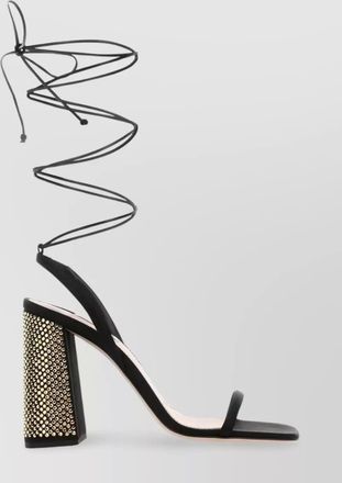 Miu Miu satin rhinestone-embellished sandals