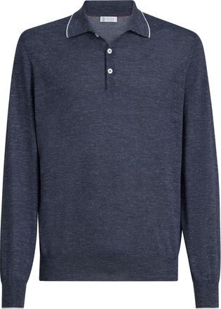 Brunello Cucinelli Lightweight knit Polo in Avio Blue at Nordstrom, Size 50 It