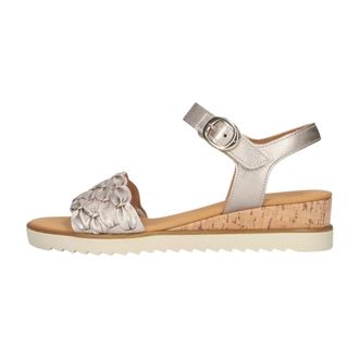 Gabor Schoenen, Dames, Grijs, 39 EU, Leer, 758 Sandalen