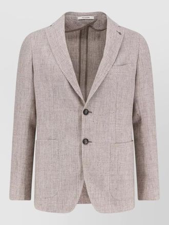Tagliatore linen virgin wool single-breasted blazer