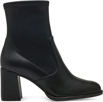 Tamaris Elegante Zwarte Enkellaarsjes - Dames - Laarzen met Hak - Zwart - 36 EU - Schoenen
