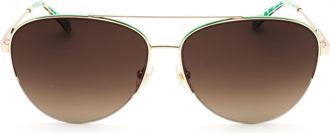 Kate Spade New York JANECEGS Aviator Metal Sunglasses - Gold