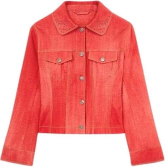 Ermanno Scervino Viscose Jas - Dames - Spijkerjassen - Rood - S - Denim - Jassen