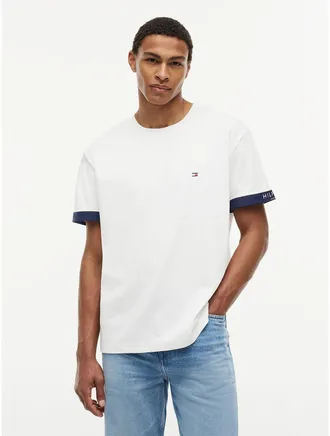 Tommy Hilfiger Mens Marina Club Logo Cuffed T-Shirt - White - XL