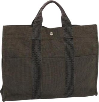 Herm&egrave;s Pre-owned Fourre-tout herline - Dames - Vintage Shopper - Grijs - ONE Size - Tweed - Vintage