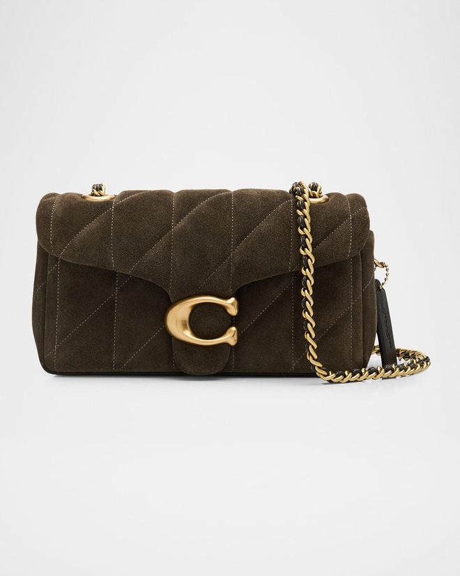 Tabby 20 Quilted Suede Shoulder Bag