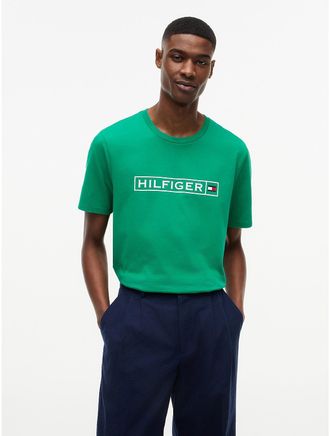 Tommy Hilfiger Mens Hilfiger Box Logo T-Shirt - Green - XXXL