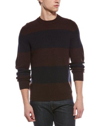 Vince Shaker Stripe Wool & Cashmere-Blend Crewneck Sweater