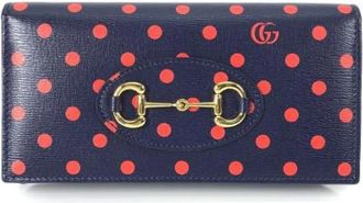 Gucci Pre-owned Leren Portemonnee - Dames - Vintage Accessoires - Blauw - ONE Size - Leer - Vintage