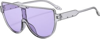 Generic Mens Vacation Sunglasses Womens Outdoor Commuter Sun Glasses(Purple)