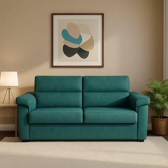 Dmora Sof&aacute; Cama 2 Plazas Salorno, Desenfundable, Contenedor Made In Italy, Apertura Abatible, 185x95 Cm Azul
