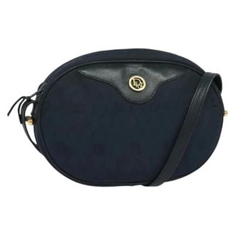Dior Pre-owned Cross Body Bags, female, Blue, Size: ONE SIZE Pre-owned Vintage Canvas Shoulder Bag