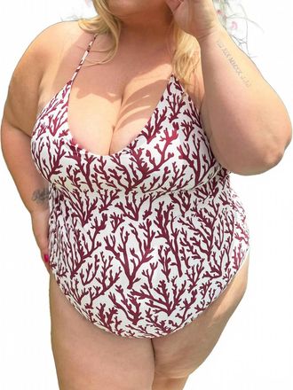 Alicia Swim Cindy Cross Back One-Piece Swimsuit - Plus In Deep Coral
