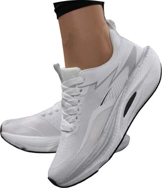 Generic 2026 Running Shoes Fashion Sneakers Breathable Soft Cushioned Warm Lace Up Casual Sports with Non Slip Rubber Sole (White, 8.5)