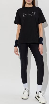 Emporio Armani T-shirt With Shimmering Sequins, Womens, Black