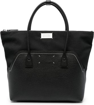 Maison Margiela large 5AC leather bag - unisex - Calf Leather/Cotton/Calf Leather/Brass/Polyester/Other fibres - One Size - Black