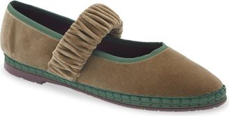 Flabelus Mafalda Mary Jane Flat in Mossy at Nordstrom, Size 11Us