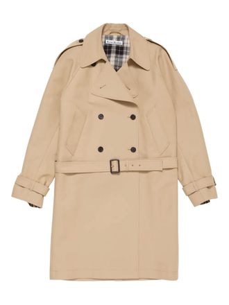 Acne Studios double-breasted belted trench coat - women - Cotton/Cotton - 36 - Neutrals