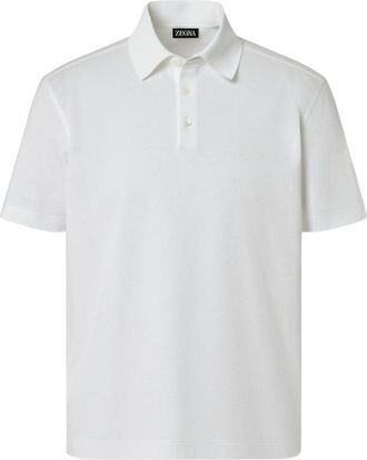 Ermenegildo Zegna Optical White Polo Shirt