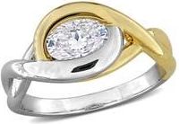 Delmar Dew Lab-Grown Moissanite Solitaire Two-Tone Ring in White at Nordstrom Rack, Size 6