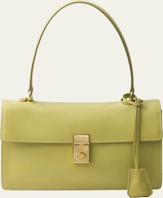 Prada Sound Medium Soft Leather Top-Handle Bag