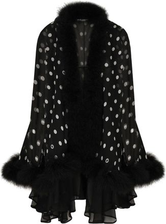 Dolce & Gabbana polka-dot silk cape - women - Silk - 36 - Black