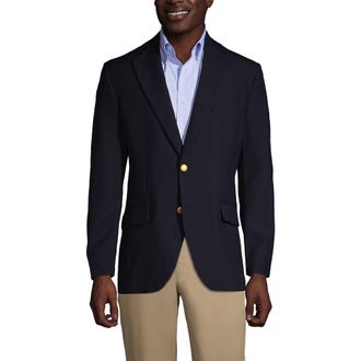Lands End School Uniform Hopsack Blazer in Deep Navy at Nordstrom, Size 44L