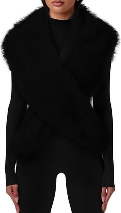 Naked Wardrobe Faux Fur Scarf in Black at Nordstrom