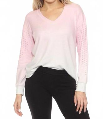 PJ Salvage Gradient Goodness Long Sleeve Lounge Top In Pastel Pink