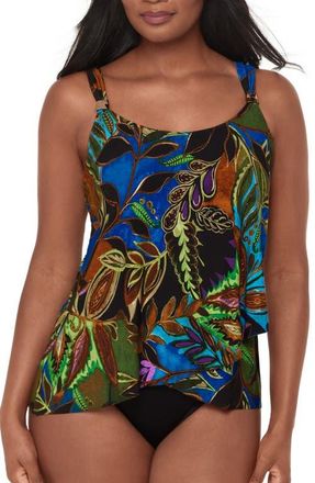 Miraclesuit Amazonia Dazzle Underwire Tankini Top in Blue Multi at Nordstrom, Size 14