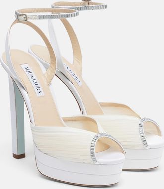 Aquazzura Bridal Be Mine embellished platform sandals