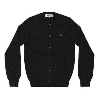 Comme Des Gar&ccedil;ons (WMNS) COMME des GARCONS PLAY Cardigan With Small Red Heart Grey AZ-N079-051-2