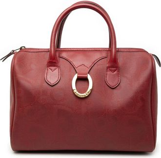 Dior Borsa Diorissimo Boston in tela cerata con motivo Trotter XX secolo - Rosso