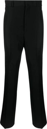 Palm Angels Stripe-Detail Katoenen Tailored Broek - Heren - Sweatpants - Zwart - L - Katoen - Broeken