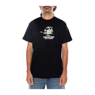 Carhartt Work in Progress Tops, Heren, Zwart, M, Katoen, S/S Dirty Laundry T-Shirt
