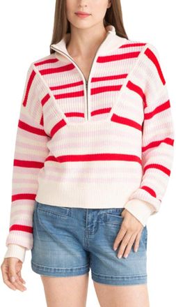 Draper James Mixed Stripe Zip Up Pullover