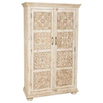 Wanderlust Deco Armario de madera tallada acabado artesanal