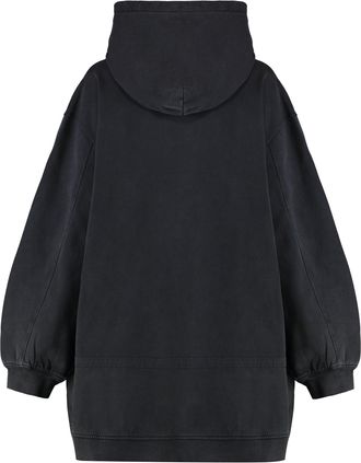 Alexander Wang Womens Hooded Mini Dress Washed Black Cotton