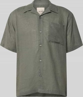 Only & Sons Relaxed Fit Freizeithemd aus Leinen-Viskose-Mix Modell LAURENCE in Mittelgrau, Gr&ouml;&szlig;e XXL