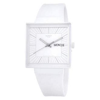 Swatch What If...Allwhite? Quartz White Dial Unisex Watch SO34W700