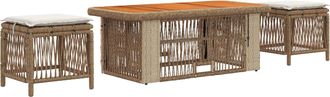 vidaXL Conjunto De Comedor De Jard&iacute;n 4 Uds. Beige Y Crema Vidaxl