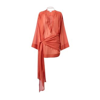 Andamane Short Dresses, female, Orange, Size: S Indira Wrapped Mini Dress