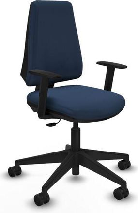 Piqueras y Crespo Piqueras Y Crespo - Elche Cp Similpiel Azul Marino Brazos 1d Base Piramidal Ruedas Nailon 65mm