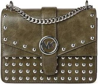 Michael Kors Borsa a tracolla Greenwich piccola borchiata effetto invecchiato - - Bags - Donna - Verde - ONE SIZE