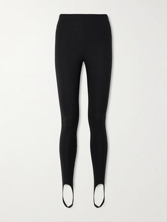 Leset Leggings In Tessuto Ponte Stretch Con Staffa Rio - Nero